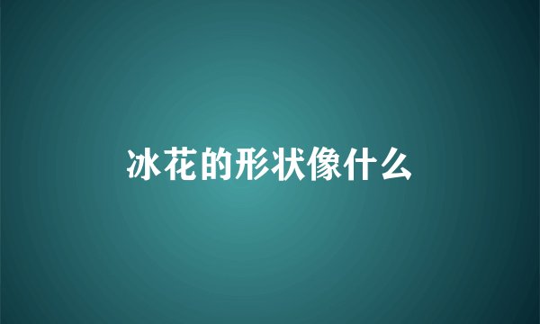 冰花的形状像什么