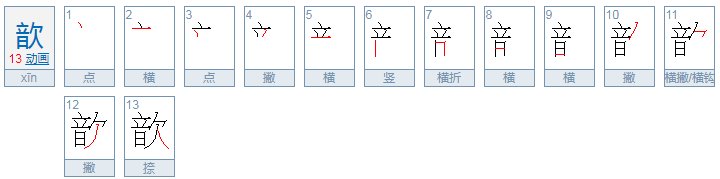 歆字怎么读音？