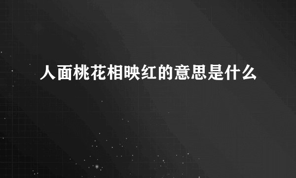 人面桃花相映红的意思是什么