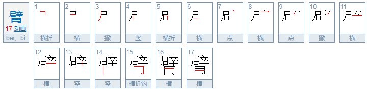 臂字是什么偏旁