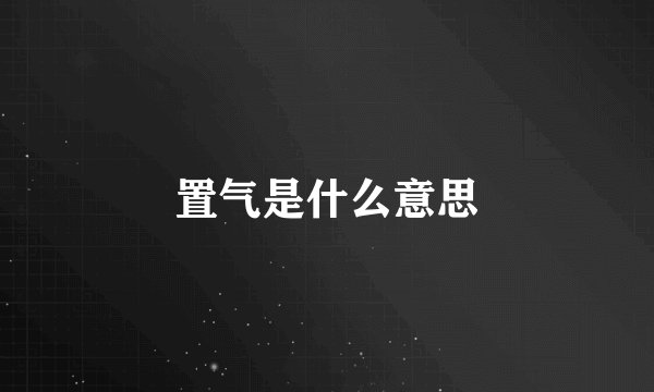置气是什么意思