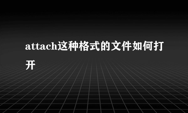 attach这种格式的文件如何打开