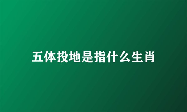 五体投地是指什么生肖