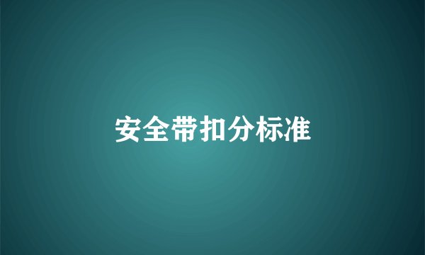 安全带扣分标准