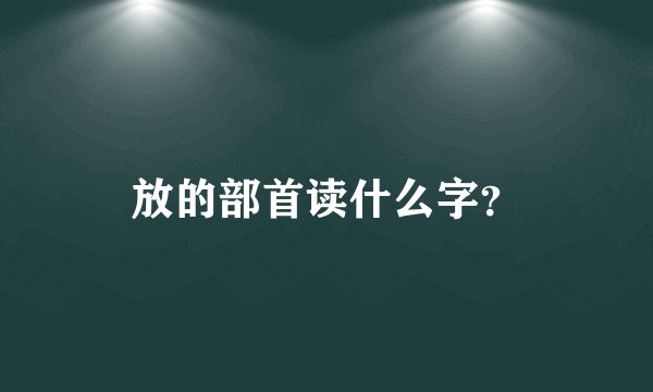 放的部首读什么字？