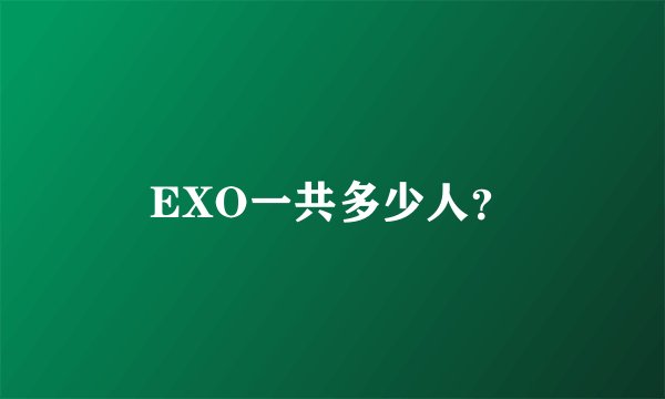 EXO一共多少人？
