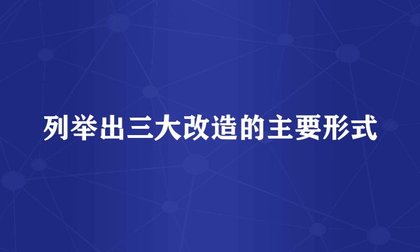列举出三大改造的主要形式