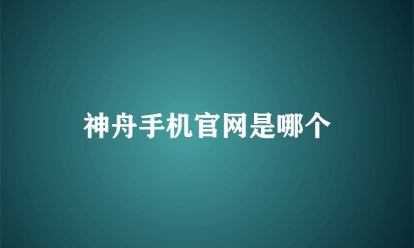神舟手机官网是哪个