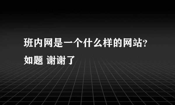 班内网是一个什么样的网站？如题 谢谢了