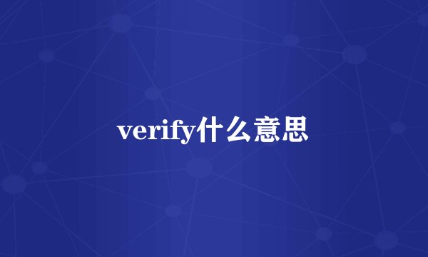 verify什么意思