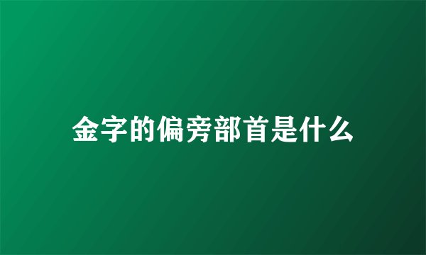 金字的偏旁部首是什么