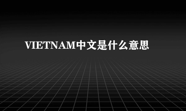 VIETNAM中文是什么意思
