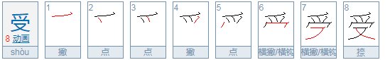 受的部首为什么是又？