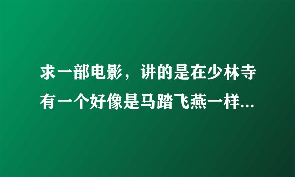 求一部电影，讲的是在少林寺有一个好像是马踏飞燕一样的东西，很多人去抢！