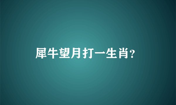 犀牛望月打一生肖？