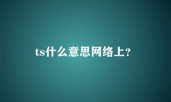 ts什么意思网络上？