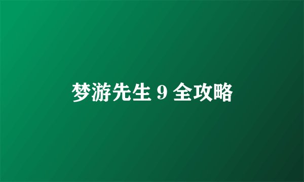 梦游先生９全攻略