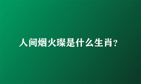 人间烟火璨是什么生肖？