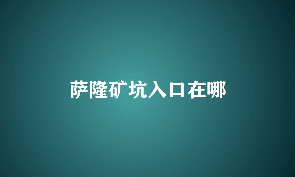 萨隆矿坑入口在哪