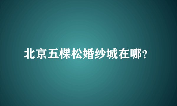 北京五棵松婚纱城在哪？