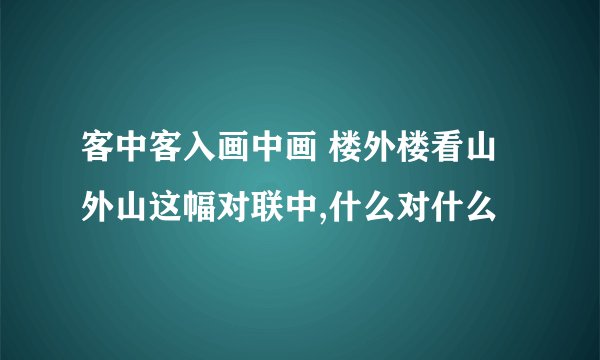 客中客入画中画 楼外楼看山外山这幅对联中,什么对什么