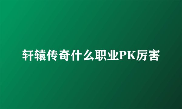 轩辕传奇什么职业PK厉害