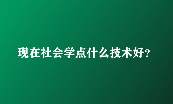 现在社会学点什么技术好？