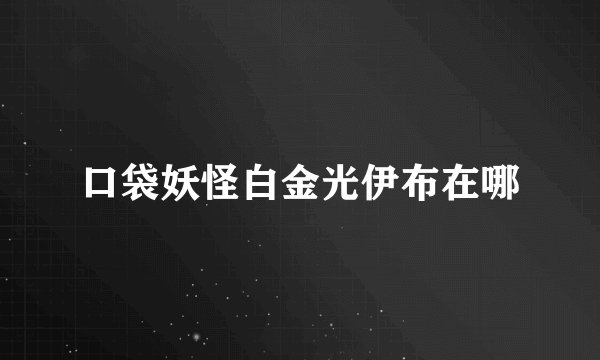 口袋妖怪白金光伊布在哪