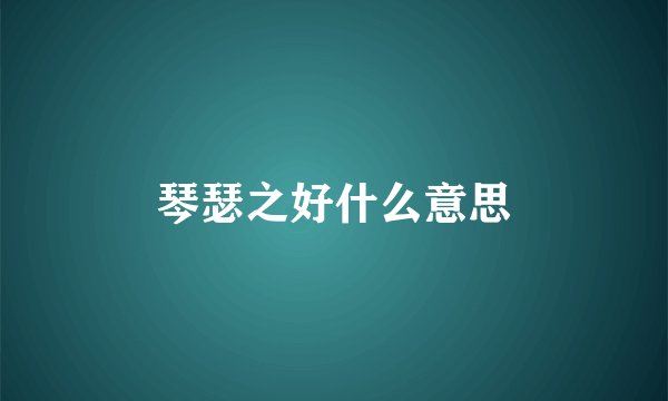琴瑟之好什么意思