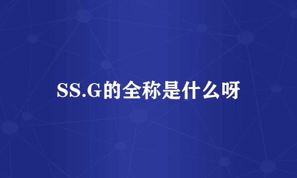 SS.G的全称是什么呀