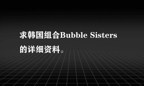 求韩国组合Bubble Sisters 的详细资料。