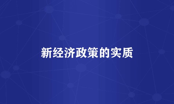 新经济政策的实质