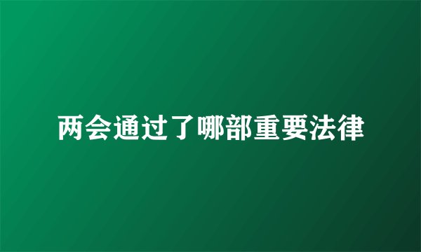 两会通过了哪部重要法律
