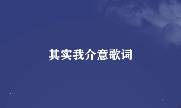其实我介意歌词