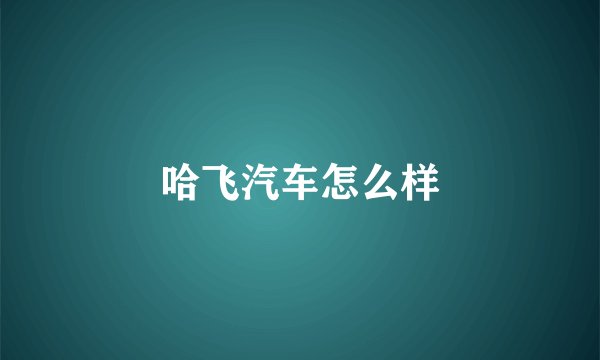 哈飞汽车怎么样