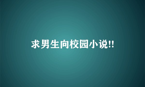 求男生向校园小说!!