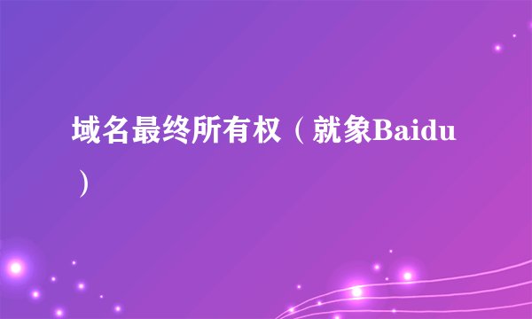 域名最终所有权（就象Baidu）