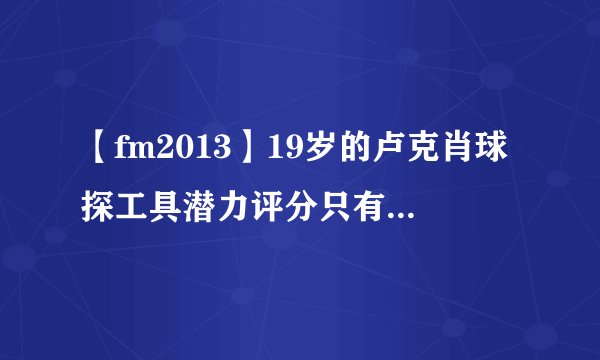 【fm2013】19岁的卢克肖球探工具潜力评分只有74%,是不是意味着被练废了?