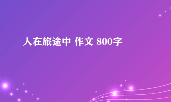 人在旅途中 作文 800字