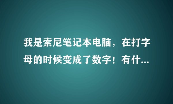 我是索尼笔记本电脑，在打字母的时候变成了数字！有什么解决的办法