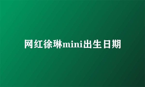 网红徐琳mini出生日期