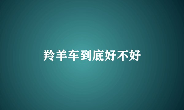 羚羊车到底好不好