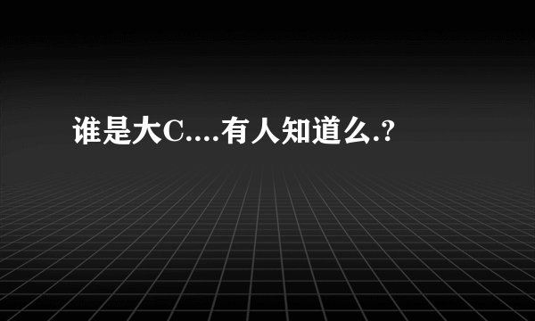 谁是大C....有人知道么.?