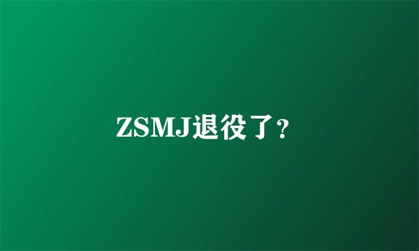 ZSMJ退役了？