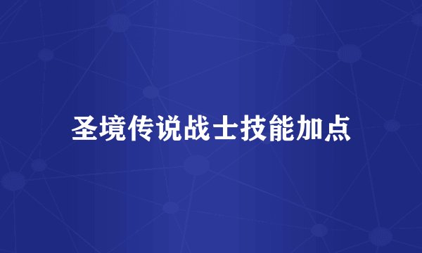 圣境传说战士技能加点