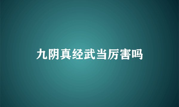 九阴真经武当厉害吗