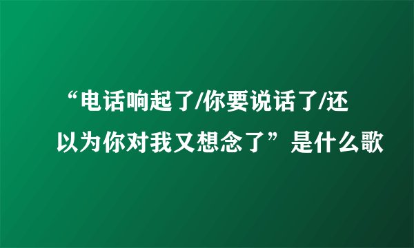 “电话响起了/你要说话了/还以为你对我又想念了”是什么歌