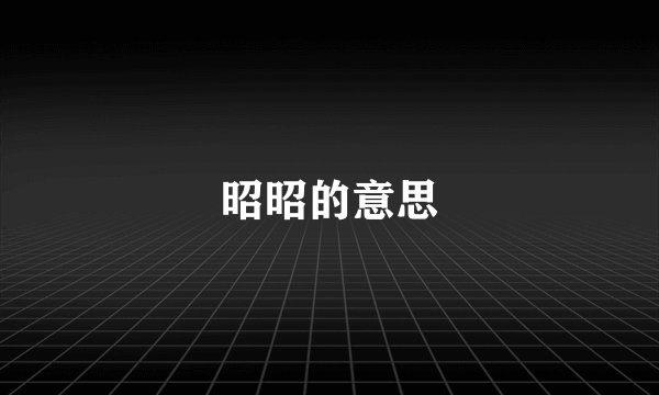 昭昭的意思