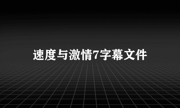速度与激情7字幕文件