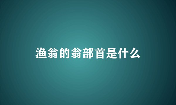 渔翁的翁部首是什么